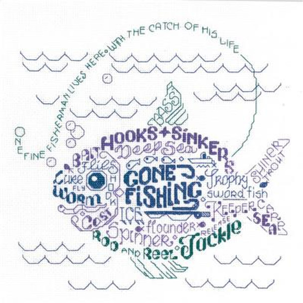 Ursula Michael Design Let's Go Fishing 123w x 124h