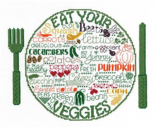 Ursula Michael Designs Let's Eat Veggies 132w x 106h