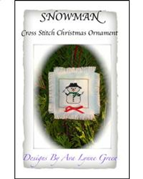 Snowman Cross Stitch Christmas Ornament 4" x 4" Terri's Yarns and Crafts