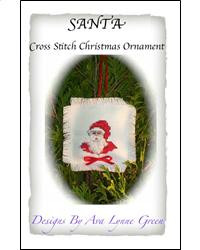 Santa Cross Stitch Christmas Ornament  4" x 4" Terri's Yarns and Crafts