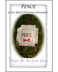 Peace Cross Stitch Christmas Ornament  4" x 4" Terri's Yarns and Crafts