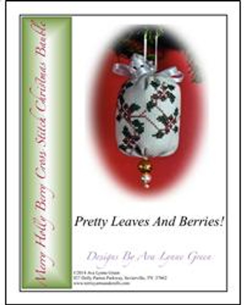 Merry Holly Berry Cross Stitch Christmas Bauble 2.5" x 9" Terri's Yarns and Crafts