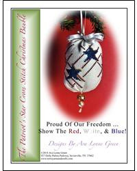 Patriot's Star Cross Stitch Christmas Bauble 2.5" x 9" Terri's Yarns and Crafts