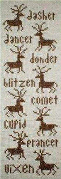 Santa's Reindeer 138 high and 43 wide The Stitcherhood 