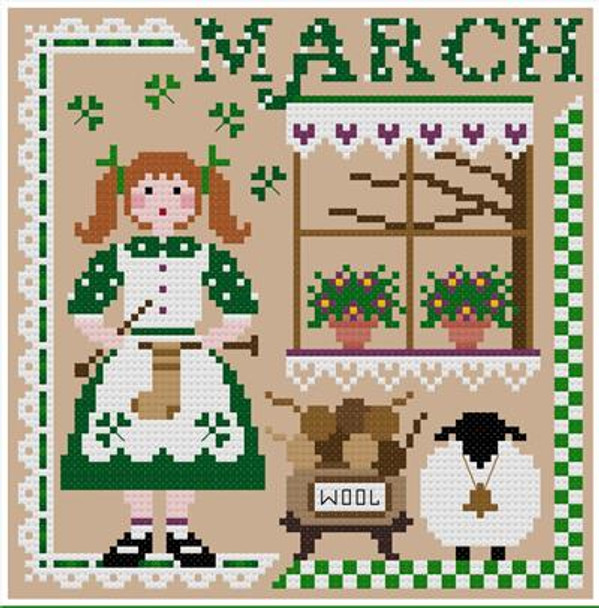 Miss March 82w x 84h Sugar Stitches Design