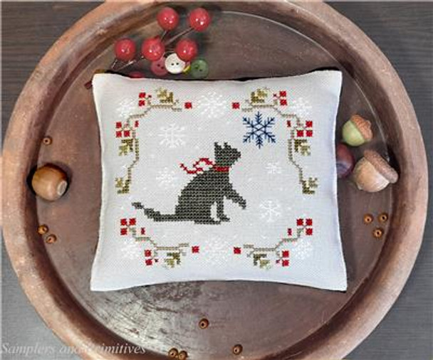 Cat and Snowflakes 65w x 60h Samplers and Primitives