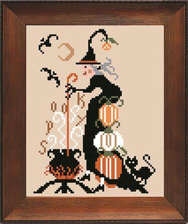 Brew Witch 4.31"W x 5.81"H on 32 CT Stitch N Needs