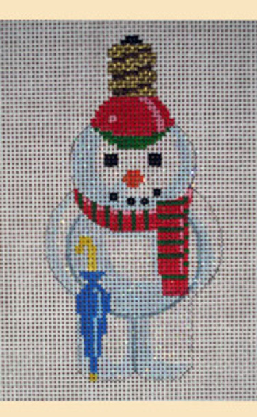 LL232 Labors Of Love Snow Man Light bulb 18 Mesh 2.25" x 4.5" Includes Stitch Guide