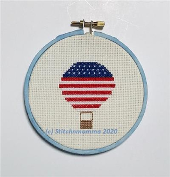 Magnificent MInis - Patriotic Balloon 33w x 39h Stitchnmomma