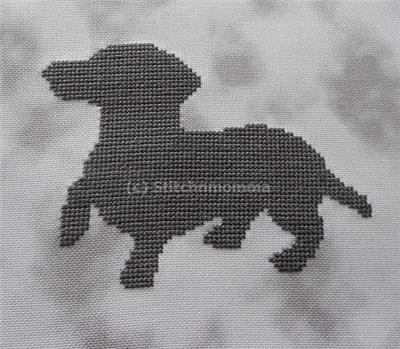 Dog Silhouette - Dachshund 78 wide x 60 high Stitchnmomma