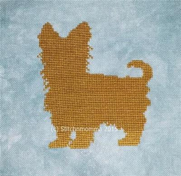 Dog Silhouette - Yorkshire Terrier - Yorkie 66 wide x 73 high Stitchnmomma