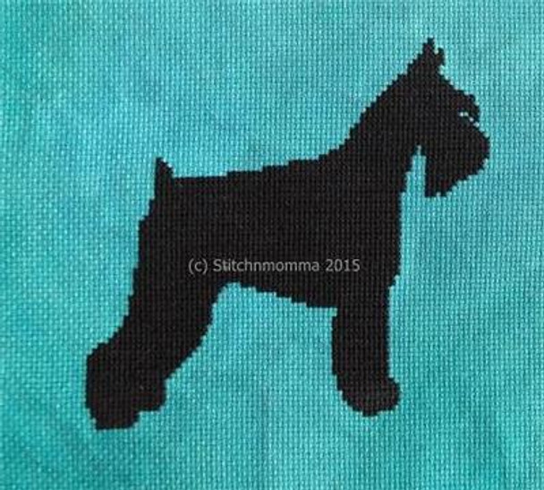 Dog Silhouette - Schnauzer 78 wide x 73 high Stitchnmomma