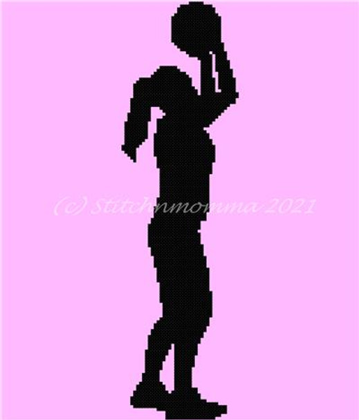 Female Basketball Player Silhouette #1 40w x 143h Stitchnmomma