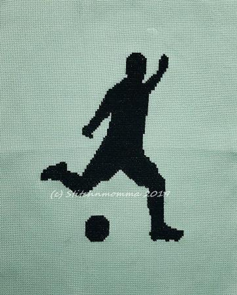 Soccer Player Silhouette 79 wide x 104 high Stitchnmomma