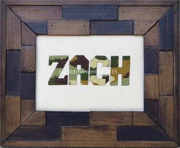 Alphabet - Green Camo 28 high x 18 wide Stitchnmomma