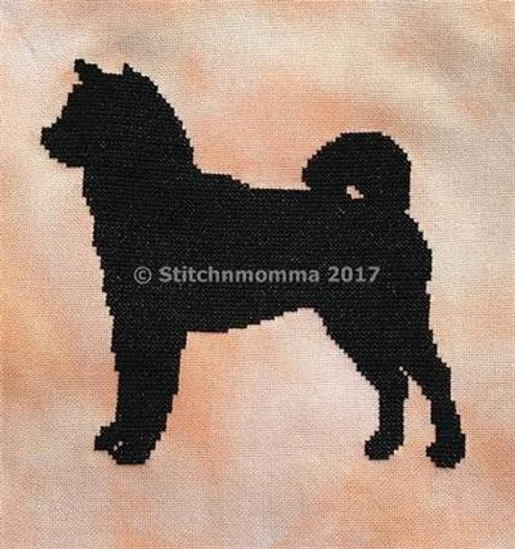 Dog Silhouette - Shiba Inu 100 wide x 97 high Stitchnmomma