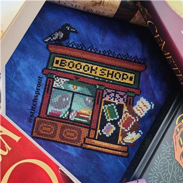 Haunted Bookshop 83w x 84h StitchSprout Cross Stitch