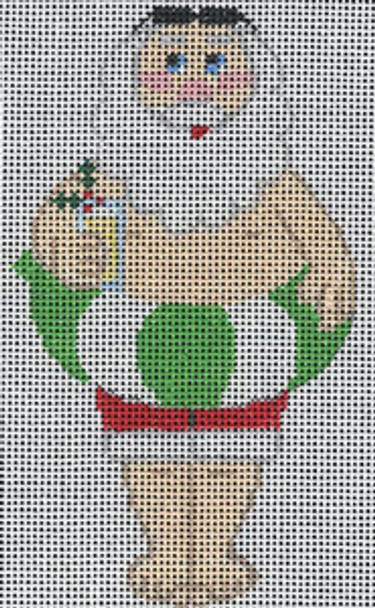 LL282 Labors Of Love Swimming Santa 18 Mesh 3" x 5"