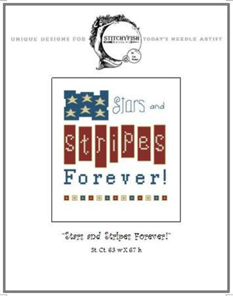 "Stars & Stripes Forever!" 63w X 67h StitchyFish Designs