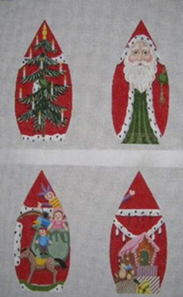 LL276 Labors Of Love Four Sided Santa 18 Mesh 5x  10.5 4 Panels on 2 canvases