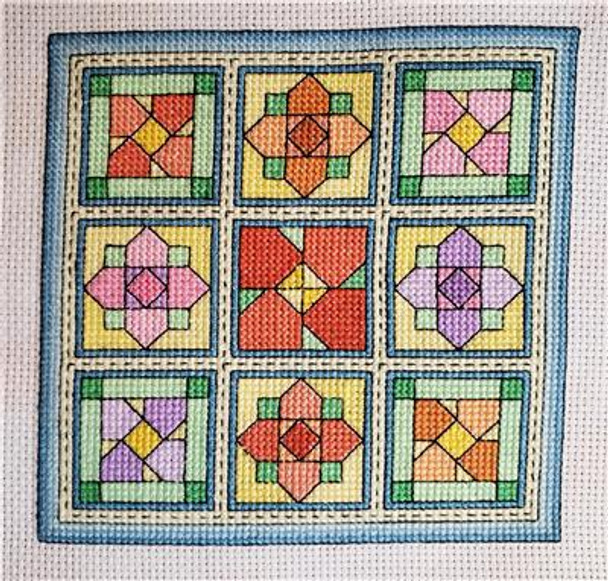 Quilt Blocks 9 - Spring Flowers 74 x 74 Rogue Stitchery