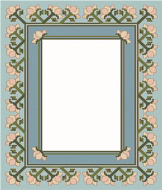 Photo Mat with Cream Posies 128w x 160h PurrCat CrossStitch