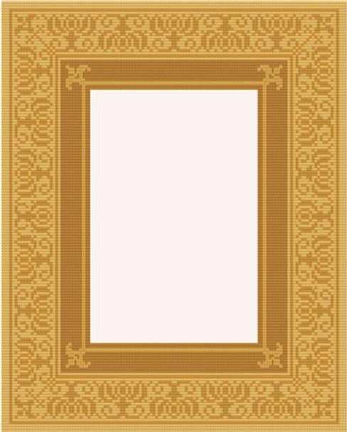 Photo Mat - Renaissance in Golds 128w x 160h PurrCat CrossStitch