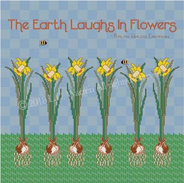Laughing Daffodils 190w x 190h PurrCat CrossStitch