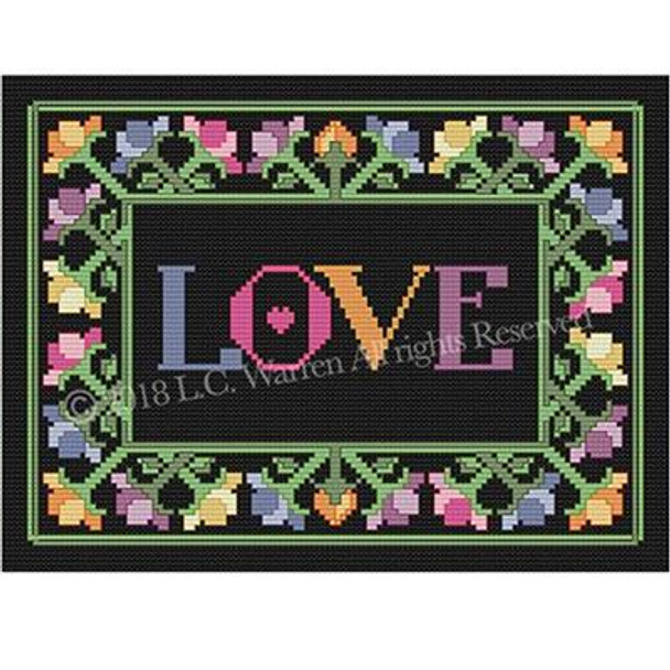 LOVE on Black 128w x 96hPurrCat CrossStitch