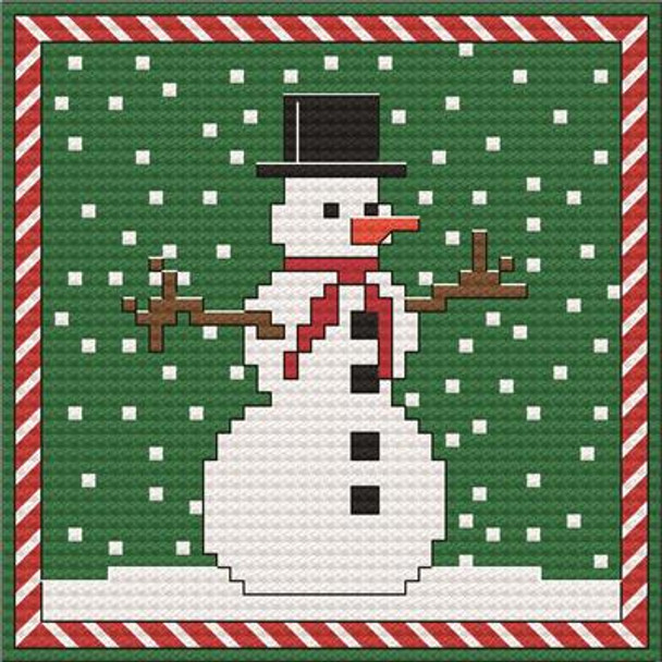 A Christmas Snowman 49w x 49h PurrCat CrossStitch