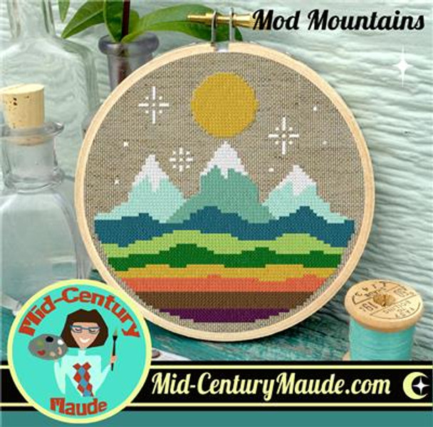 Mod Mountains 73w x 73h Mid-Century Maude