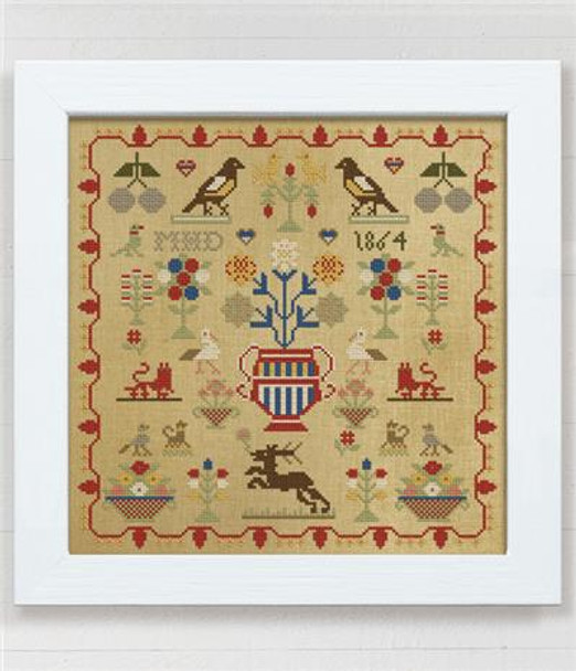 MHD 1864 - A Zeeland Sampler 154w x 155h Modern Folk Embroidery