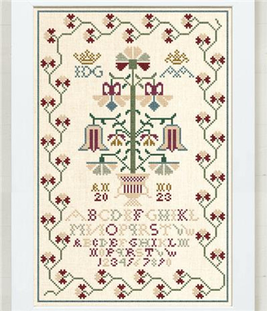 A Small Floral Alphabet Sample 117w x 179h Modern Folk Embroidery