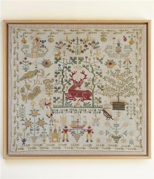 LFB 1788 - A Red Deer Sampler 271w x 283h Modern Folk Embroidery