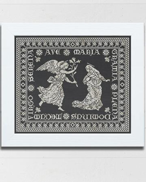 Ave Maria - An Annunciation Pattern 182 crosses high, 218 crosses wide Modern Folk Embroidery