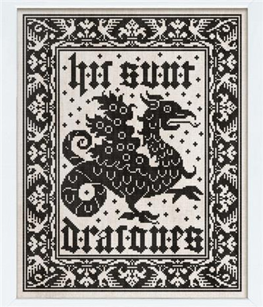 Here Be Dragons 149w x 189h Modern Folk Embroidery