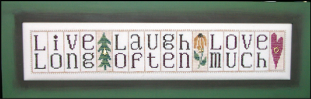 HZP9 Live-Laugh-Love - Phrase Mini Block Embellishment Included by Hinzeit