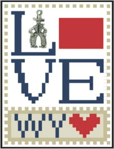 HZLB550 Love Wyoming - Love Bits State Embellishment Included by Hinzeit