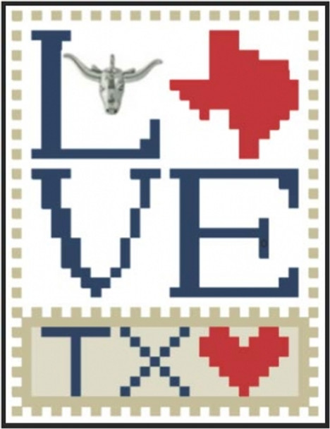 HZLB543 Love Texas - Love Bits States Embellishment Included by Hinzeit