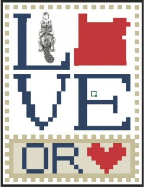 HZLB537 Love Oregon - Love Bits States Embellishment Included by Hinzeit