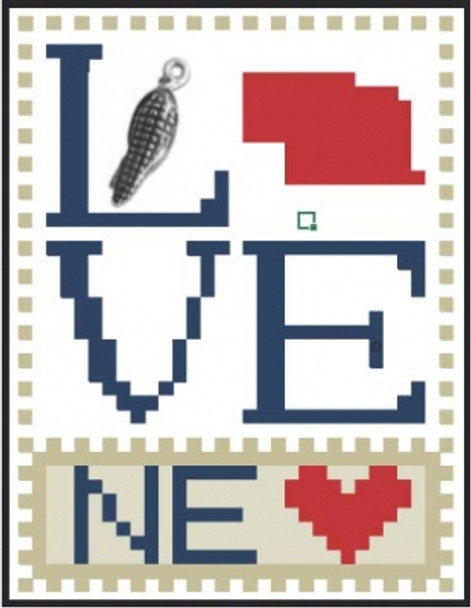 HZLB527 Love Nebraska - Love Bits States Embellishment Included by Hinzeit