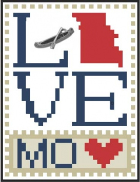 HZLB525 Love Missouri - Love Bits States Embellishment Included by Hinzeit