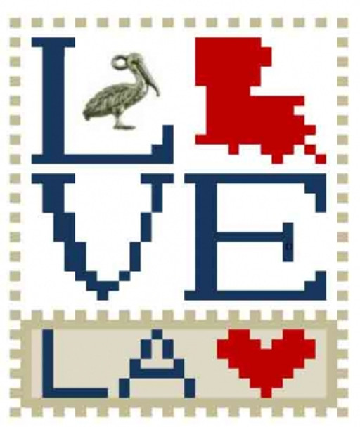 HZLB518 Love Louisiana - Love Bits States Embellishment Included by Hinzeit