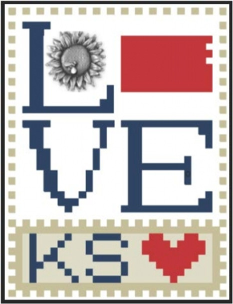 HZLB516 Love Kansas - Love Bits States Embellishment Included by Hinzeit