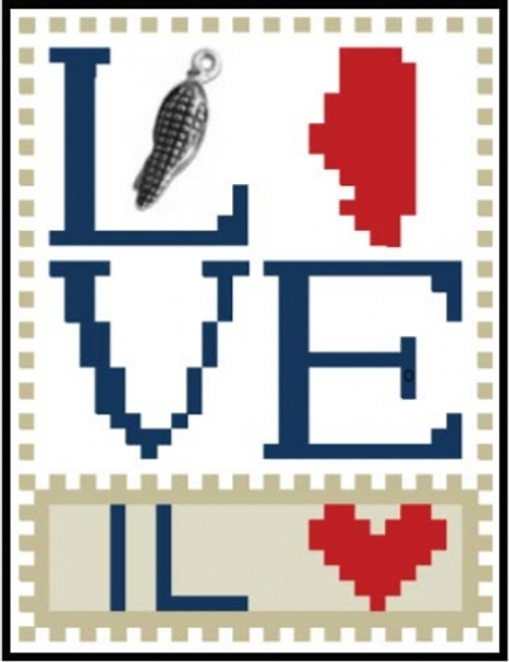 HZLB513 Love Illinois - Love Bits States Embellishment Included by Hinzeit