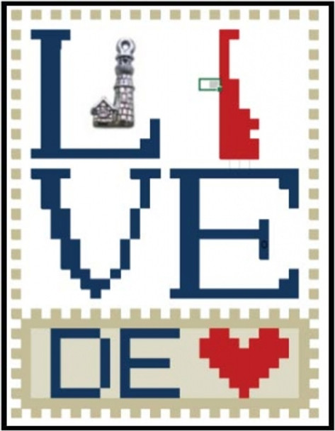 HZLB508 Love Delaware - Love Bits States Embellishment Included by Hinzeit