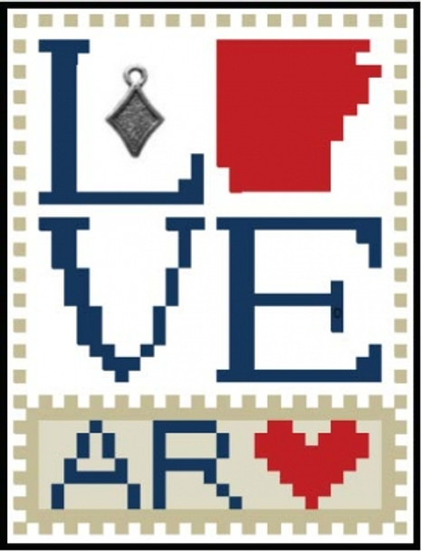 HZLB504 Love Arkansas - Love Bits States Embellishment Included by Hinzeit