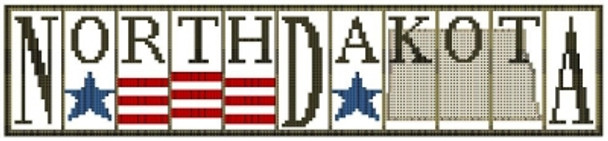 HZF34 North Dakota - Flag Mini Block States Embellishment Included by Hinzeit