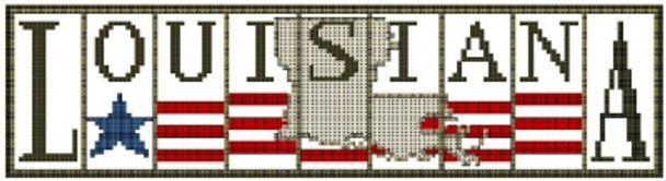 HZF18 Louisiana - Flag Mini Block States Embellishment Included by Hinzeit