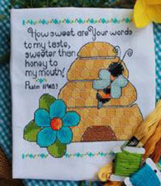 zLU122 Sweeter Than Honey Approx: 6" x 6.5" Luhu Stitches